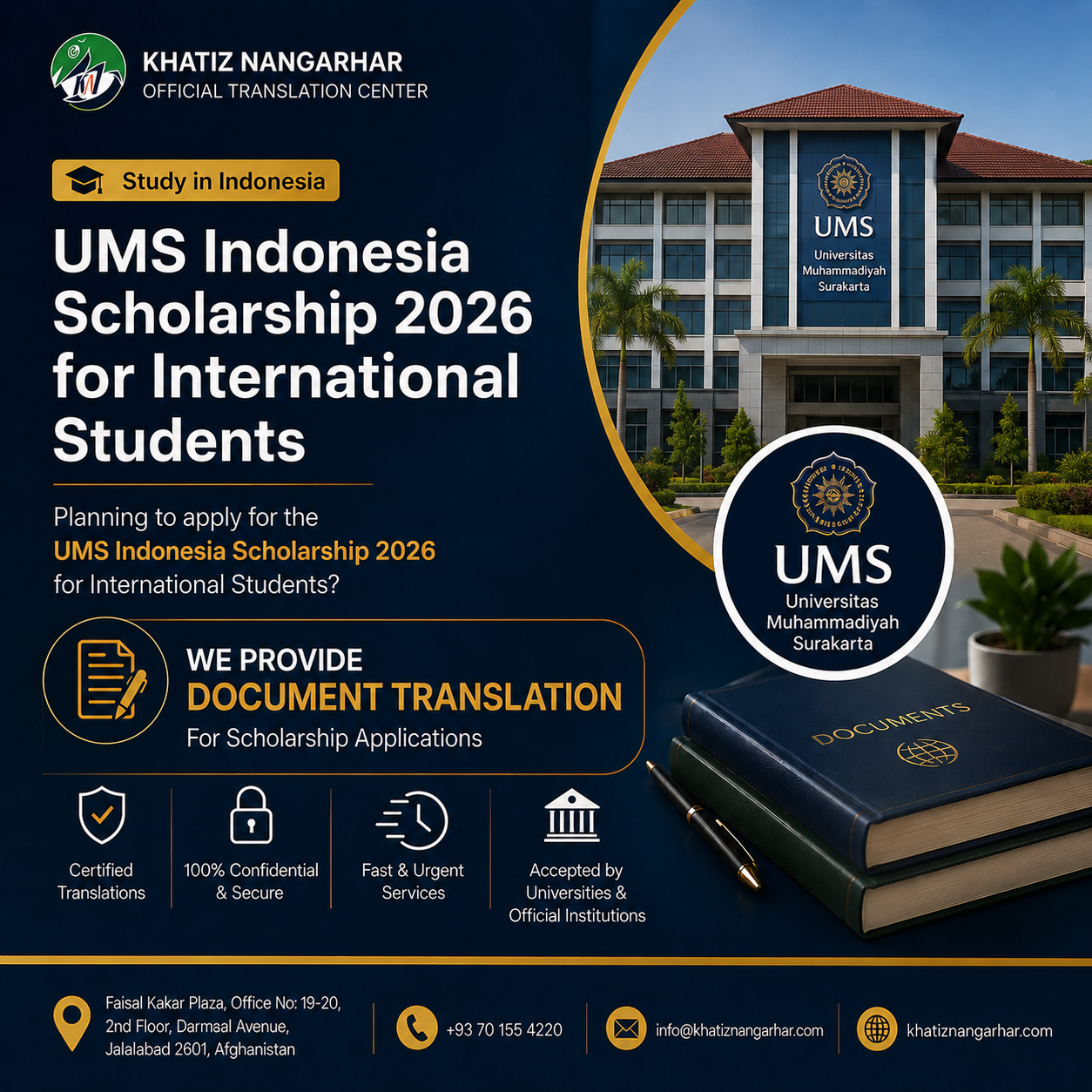 UMS Indonesia Scholarship 2026 for International Students: Required Documents Translation (English)